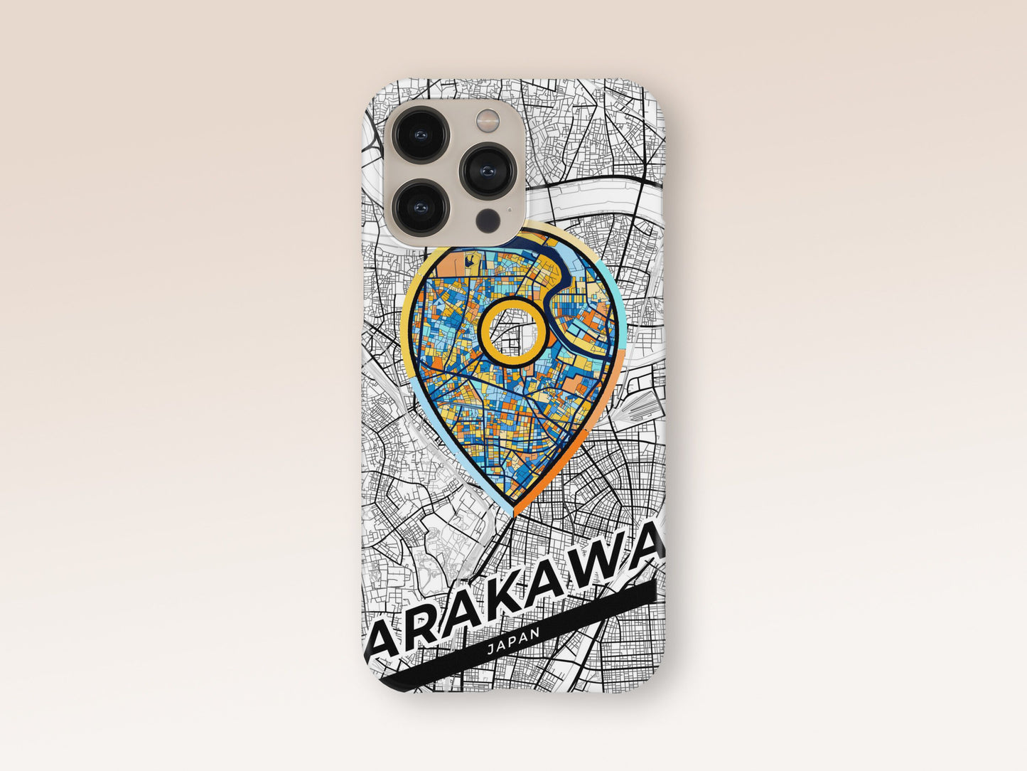 Arakawa Japan slim phone case with colorful icon. Birthday, wedding or housewarming gift. Couple match cases. 1