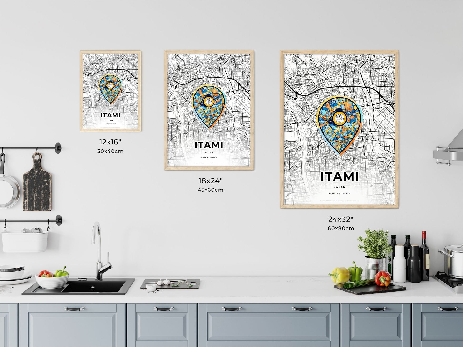 Itami Japan art map size chart