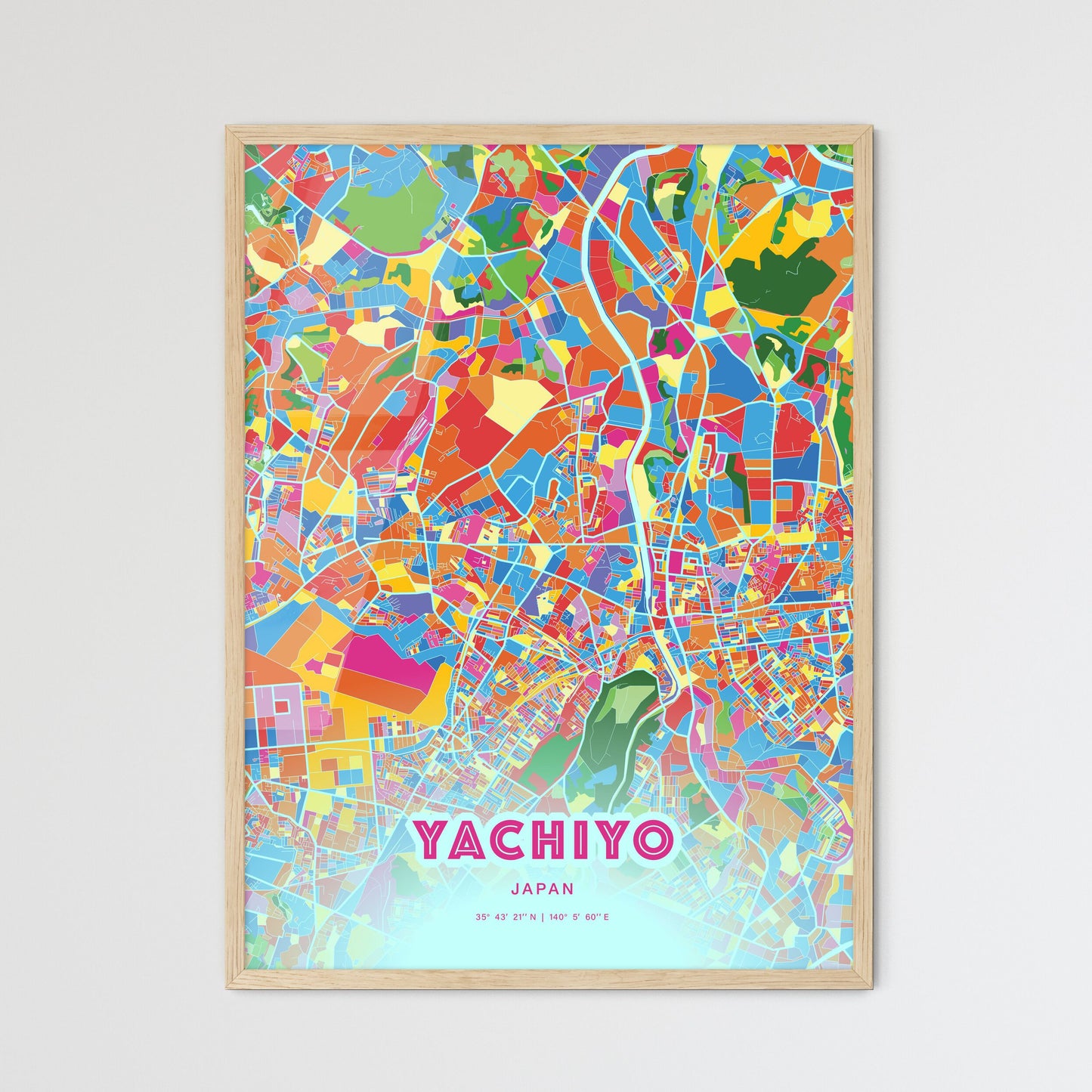 Colorful YACHIYO JAPAN Fine Art Map Crazy Colors