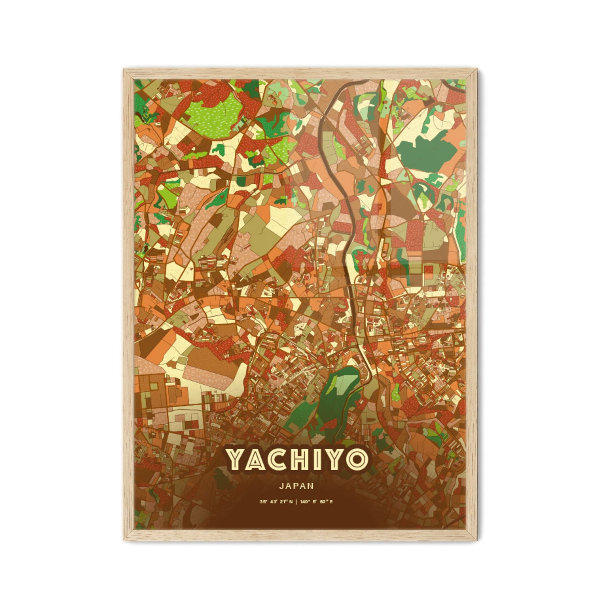 Colorful YACHIYO JAPAN Fine Art Map Farmhouse