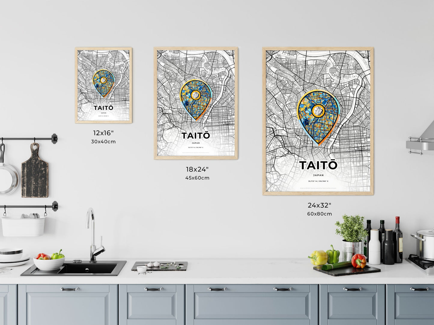 Taitō Japan art map size chart