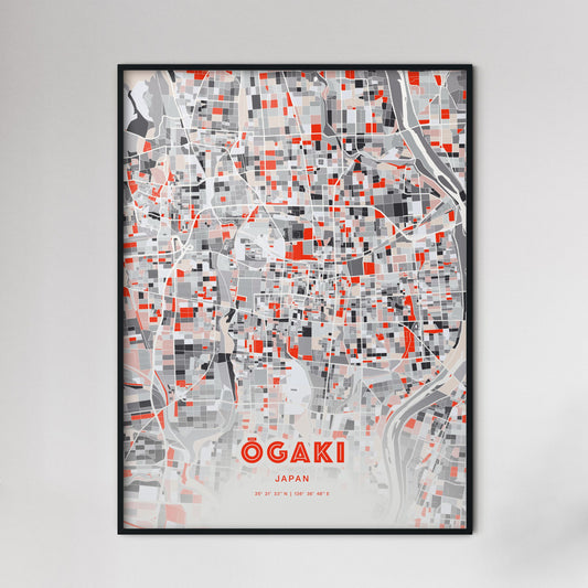 Colorful ŌGAKI JAPAN Fine Art Map Modern
