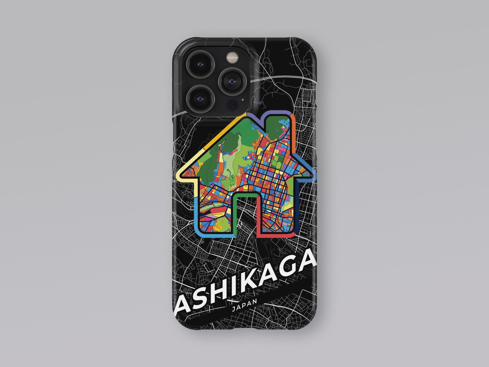 Ashikaga Japan slim phone case with colorful icon. Birthday, wedding or housewarming gift. Couple match cases. 3