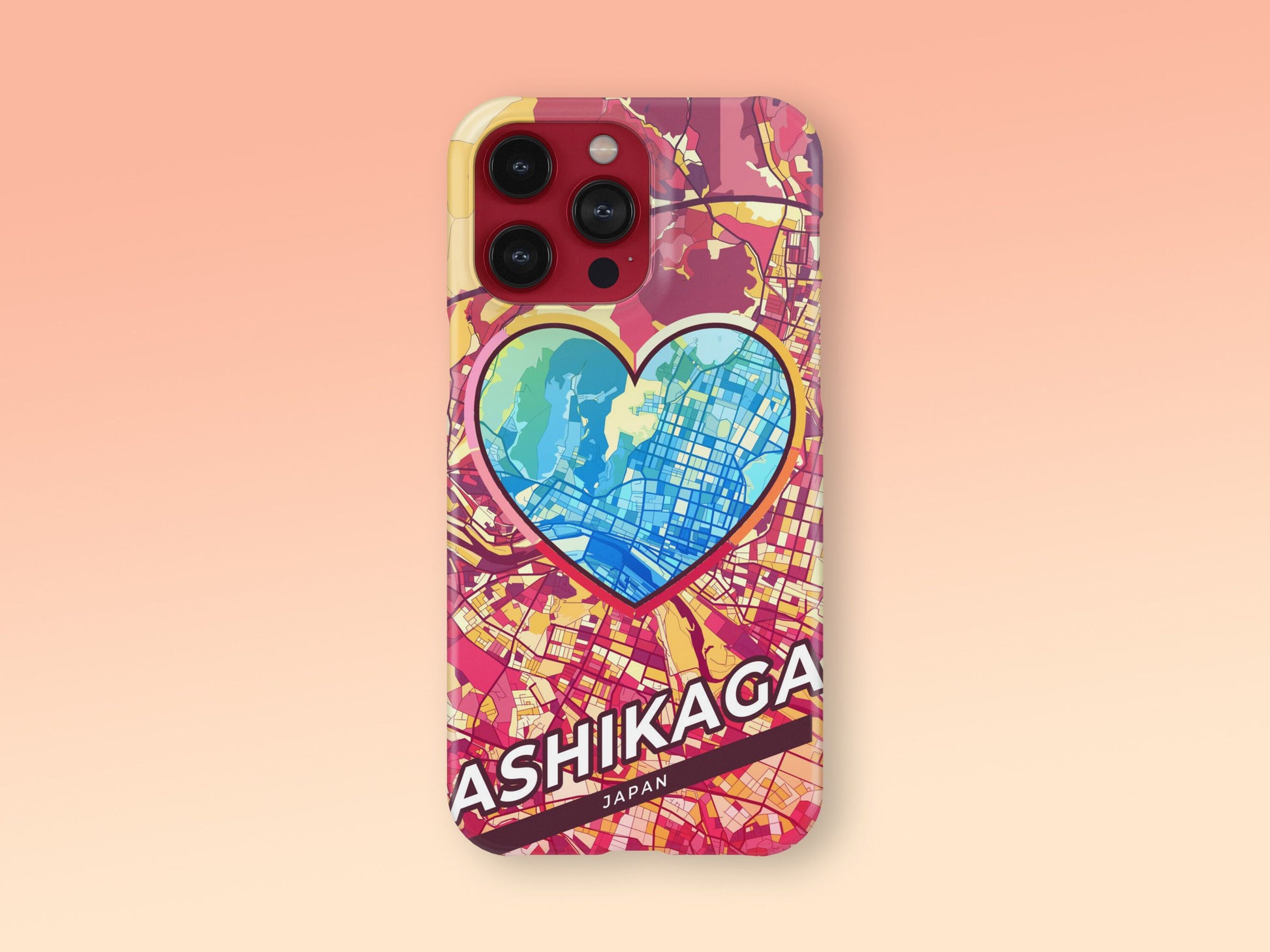 Ashikaga Japan slim phone case with colorful icon. Birthday, wedding or housewarming gift. Couple match cases. 2