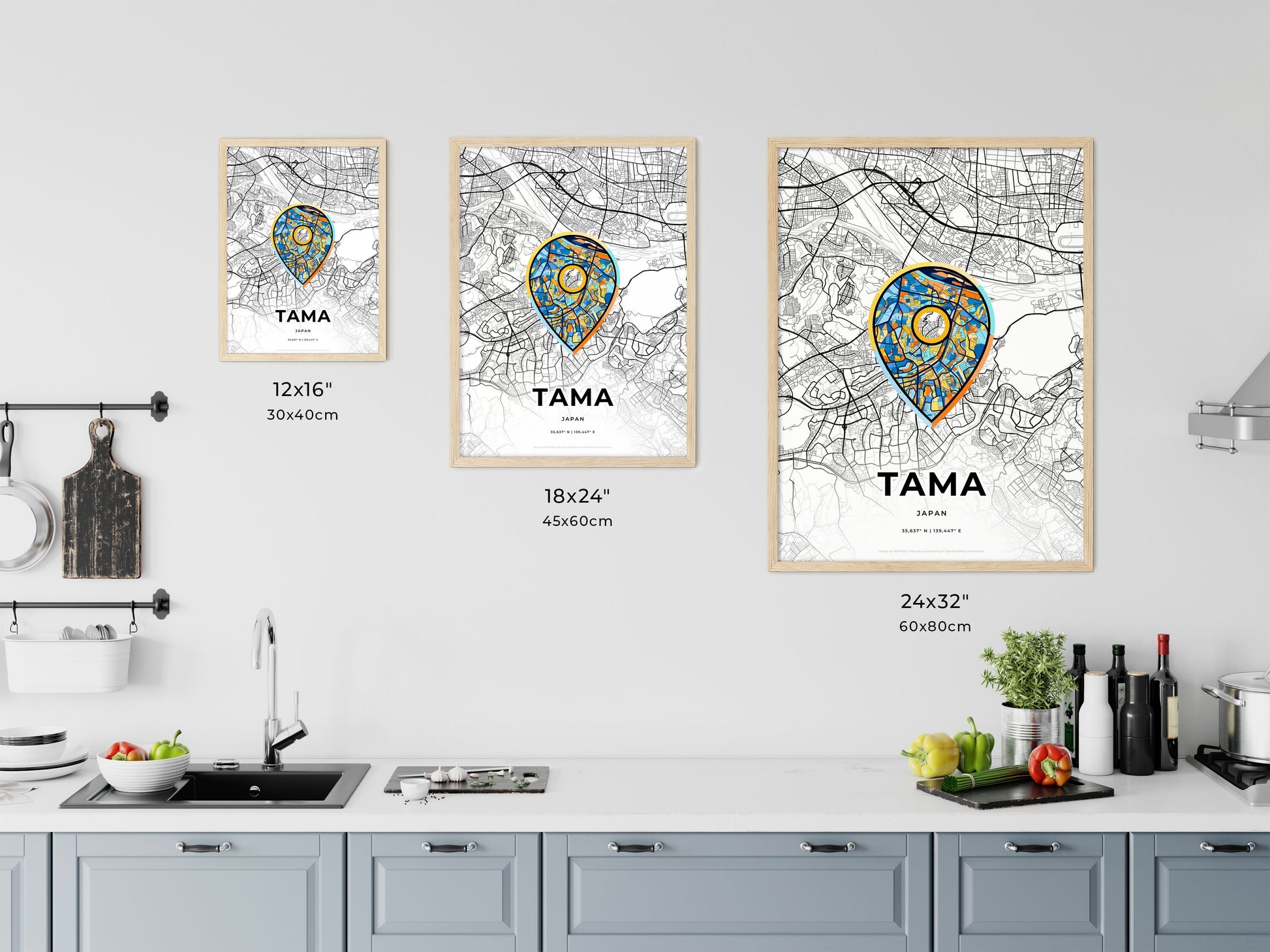 Tama Japan art map size chart