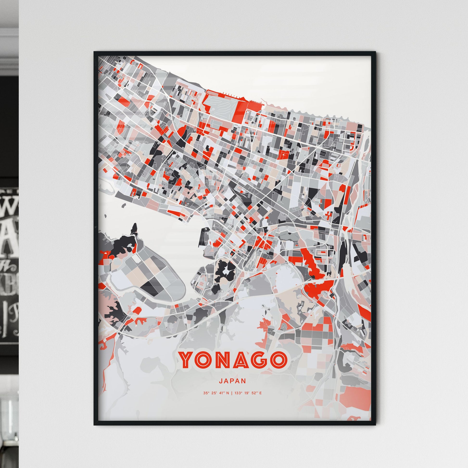 Colorful YONAGO JAPAN Fine Art Map Modern