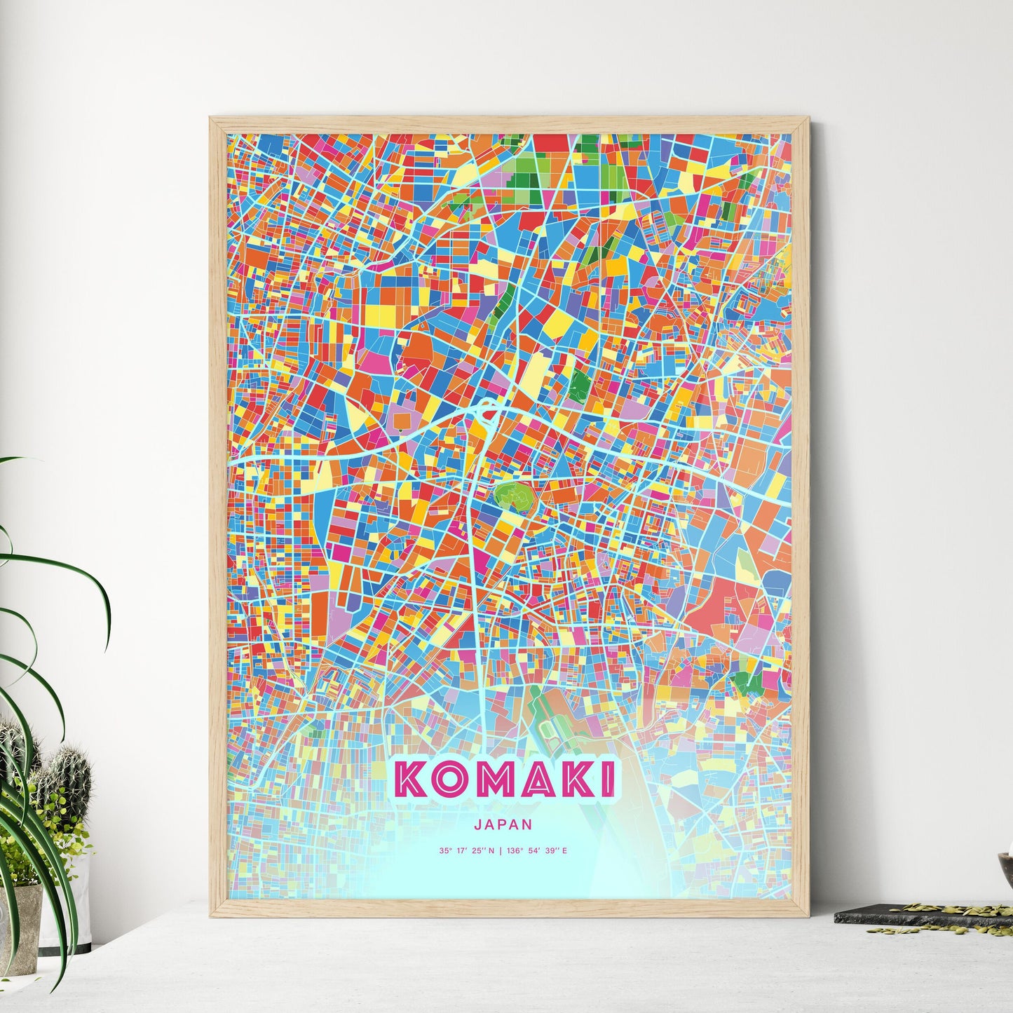 Colorful KOMAKI JAPAN Fine Art Map Crazy Colors