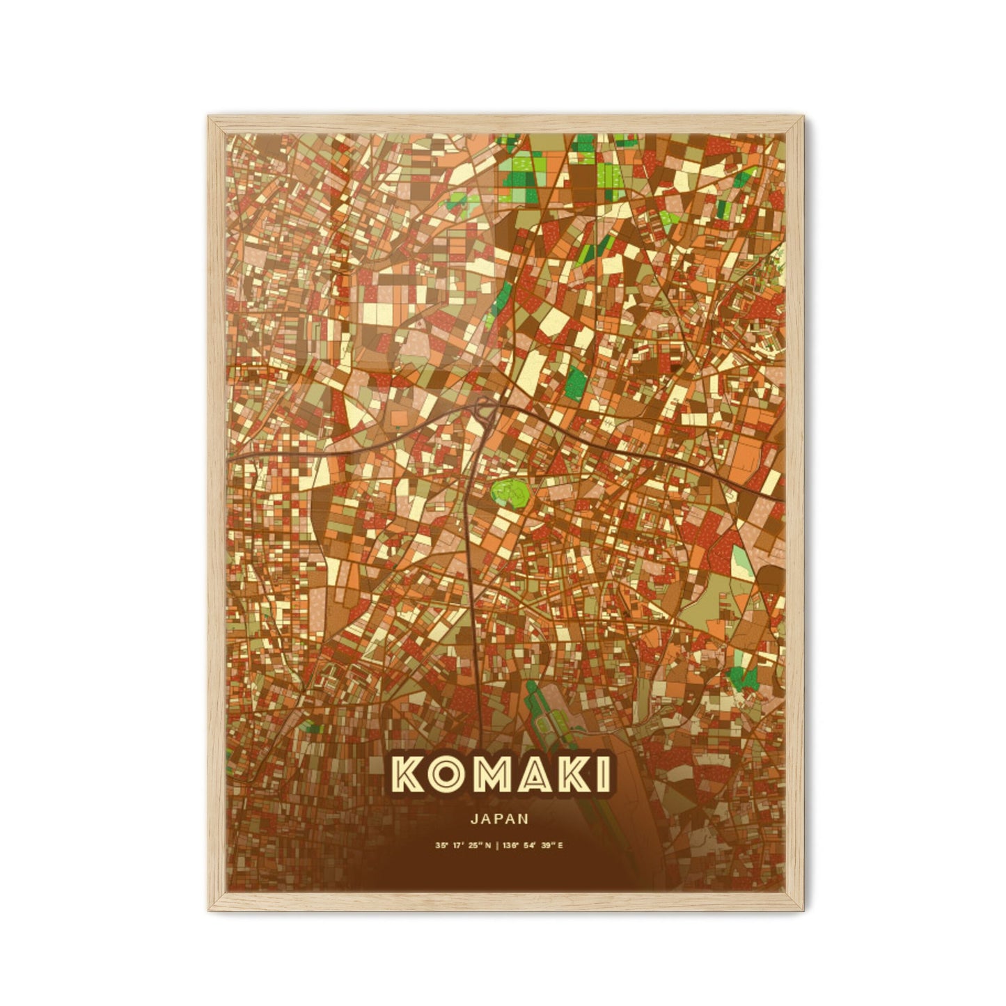 Colorful KOMAKI JAPAN Fine Art Map Farmhouse