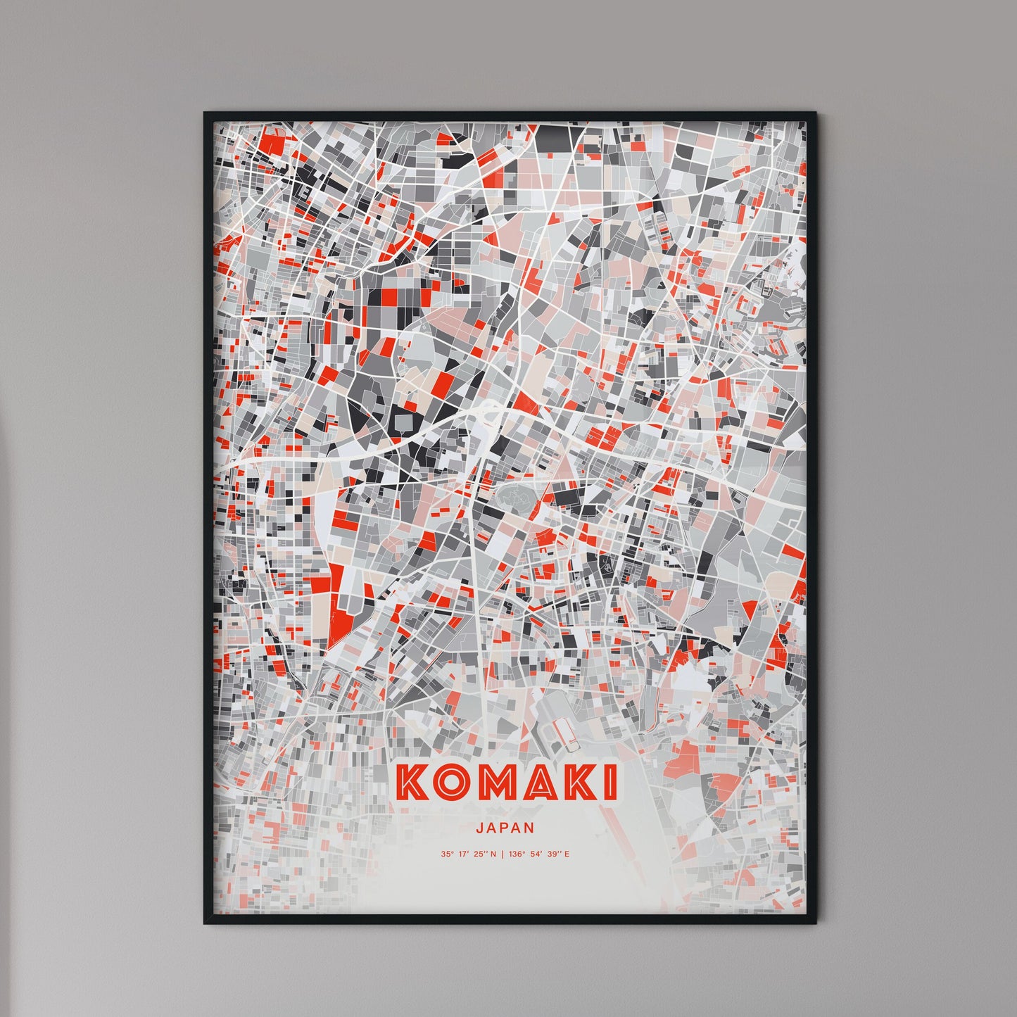 Colorful KOMAKI JAPAN Fine Art Map Modern