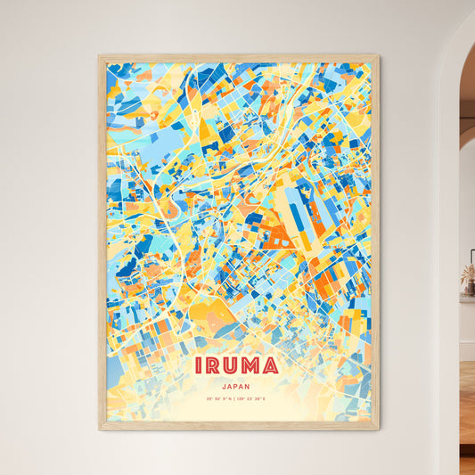 Colorful IRUMA JAPAN Fine Art Map Blue Orange