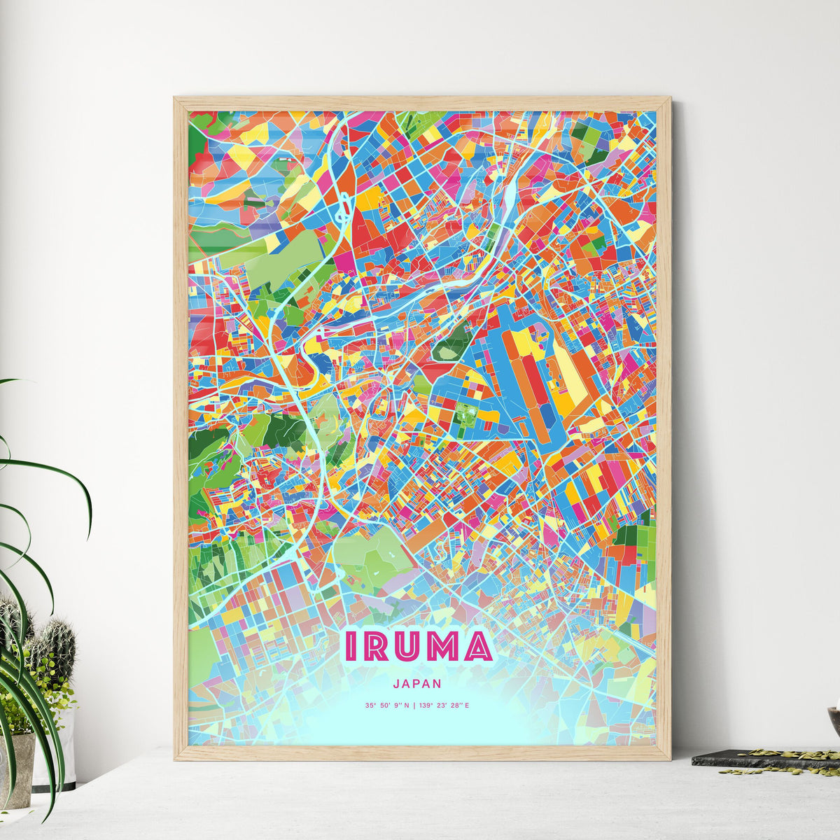 Colorful IRUMA JAPAN Fine Art Map Crazy Colors