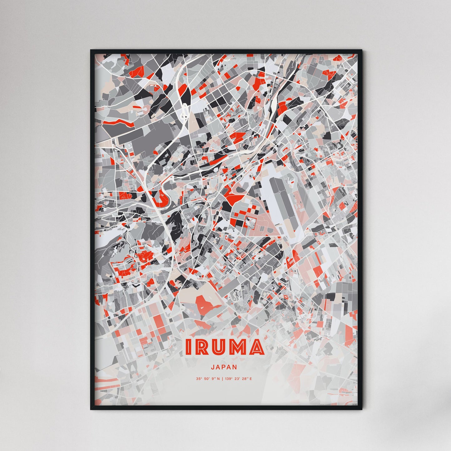 Colorful IRUMA JAPAN Fine Art Map Modern