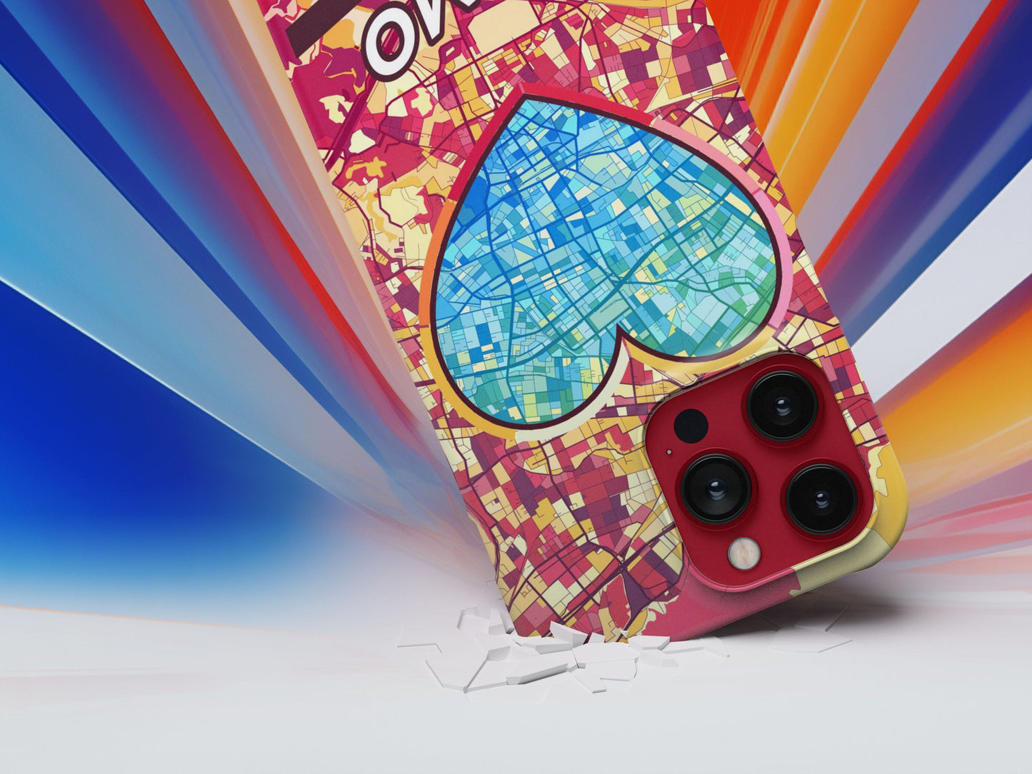 Izumo Japan slim phone case with colorful icon. Birthday, wedding or housewarming gift. Couple match cases.
