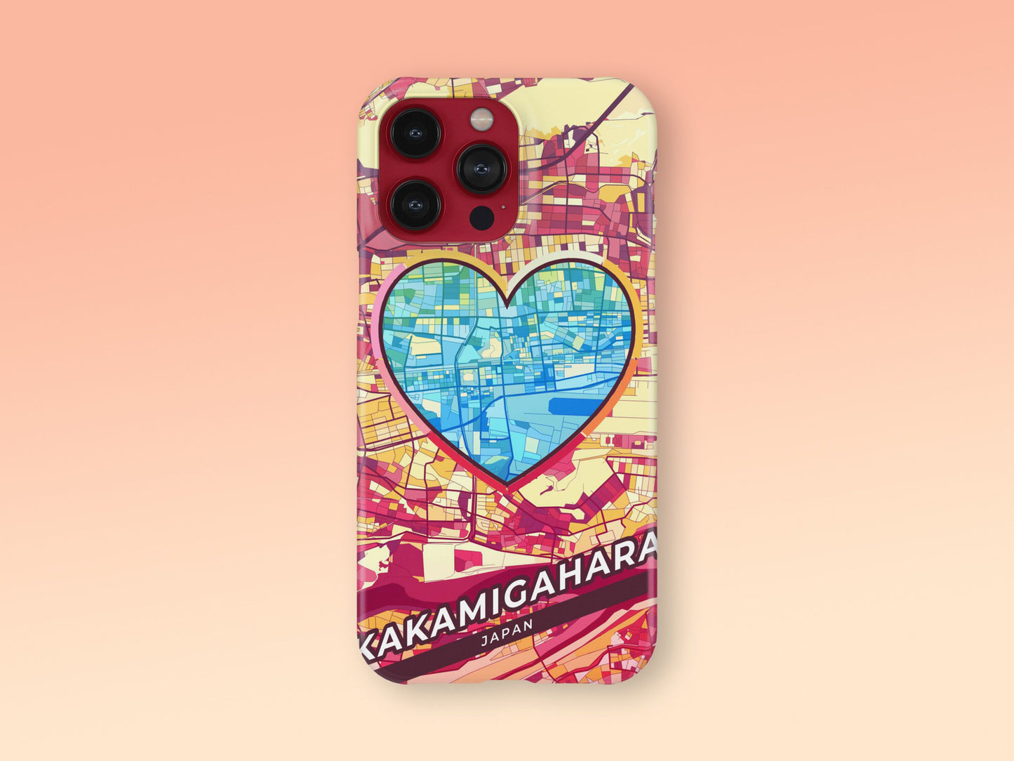 Kakamigahara Japan slim phone case with colorful icon. Birthday, wedding or housewarming gift. Couple match cases. 2