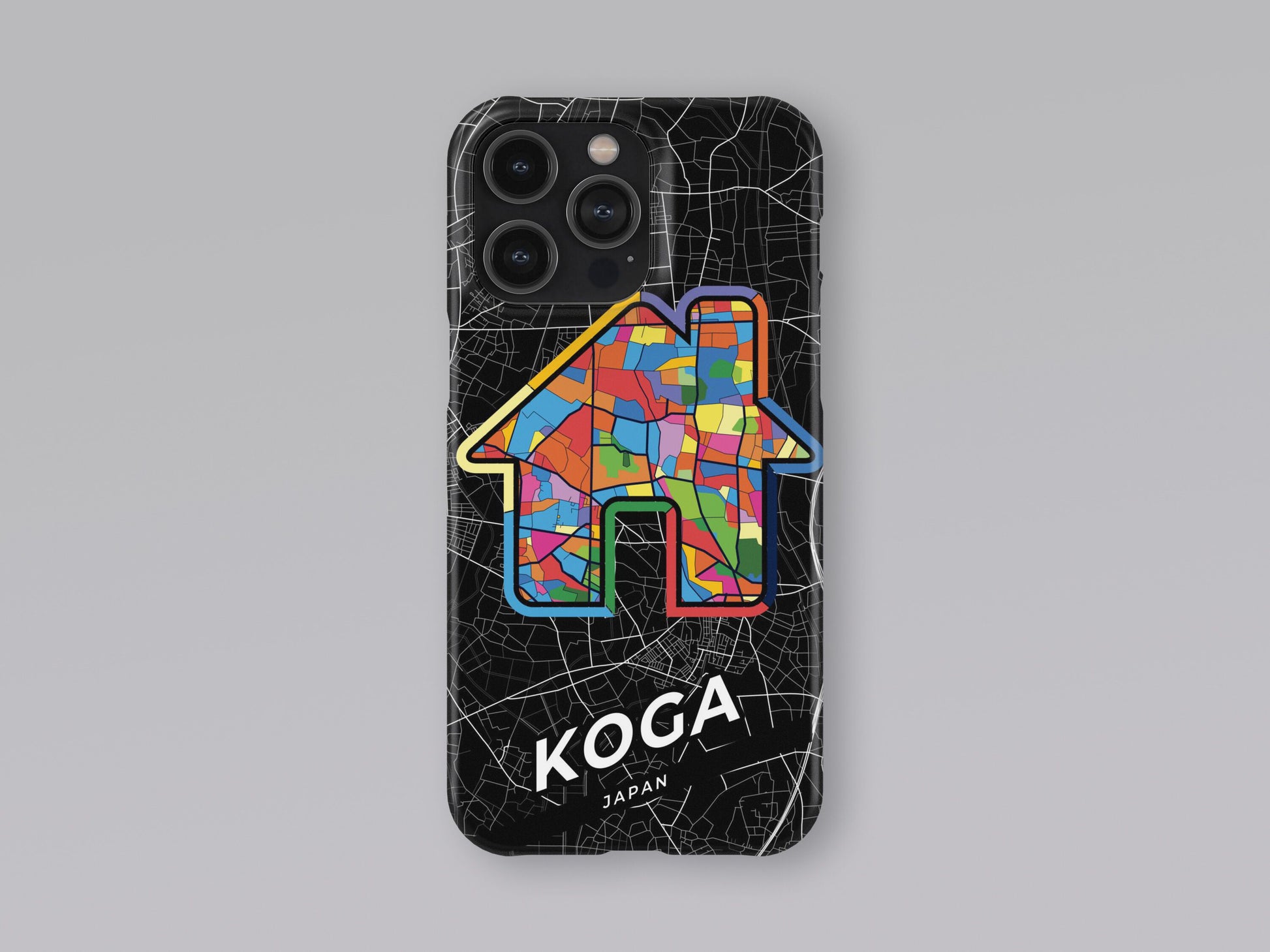 Koga Japan slim phone case with colorful icon. Birthday, wedding or housewarming gift. Couple match cases. 3
