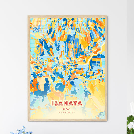 Colorful ISAHAYA JAPAN Fine Art Map Blue Orange