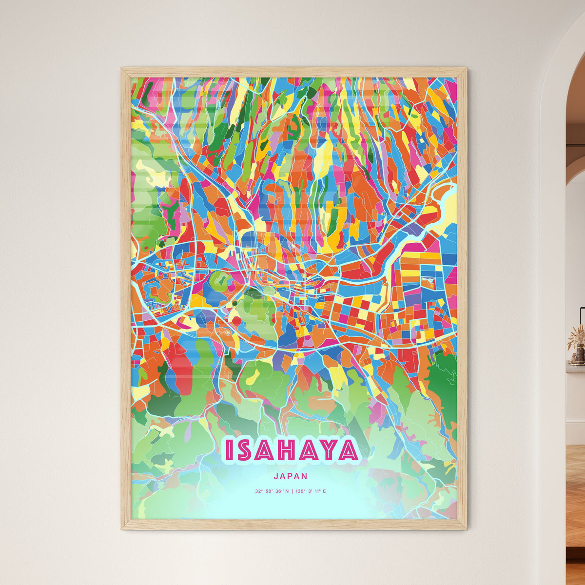 Colorful ISAHAYA JAPAN Fine Art Map Crazy Colors