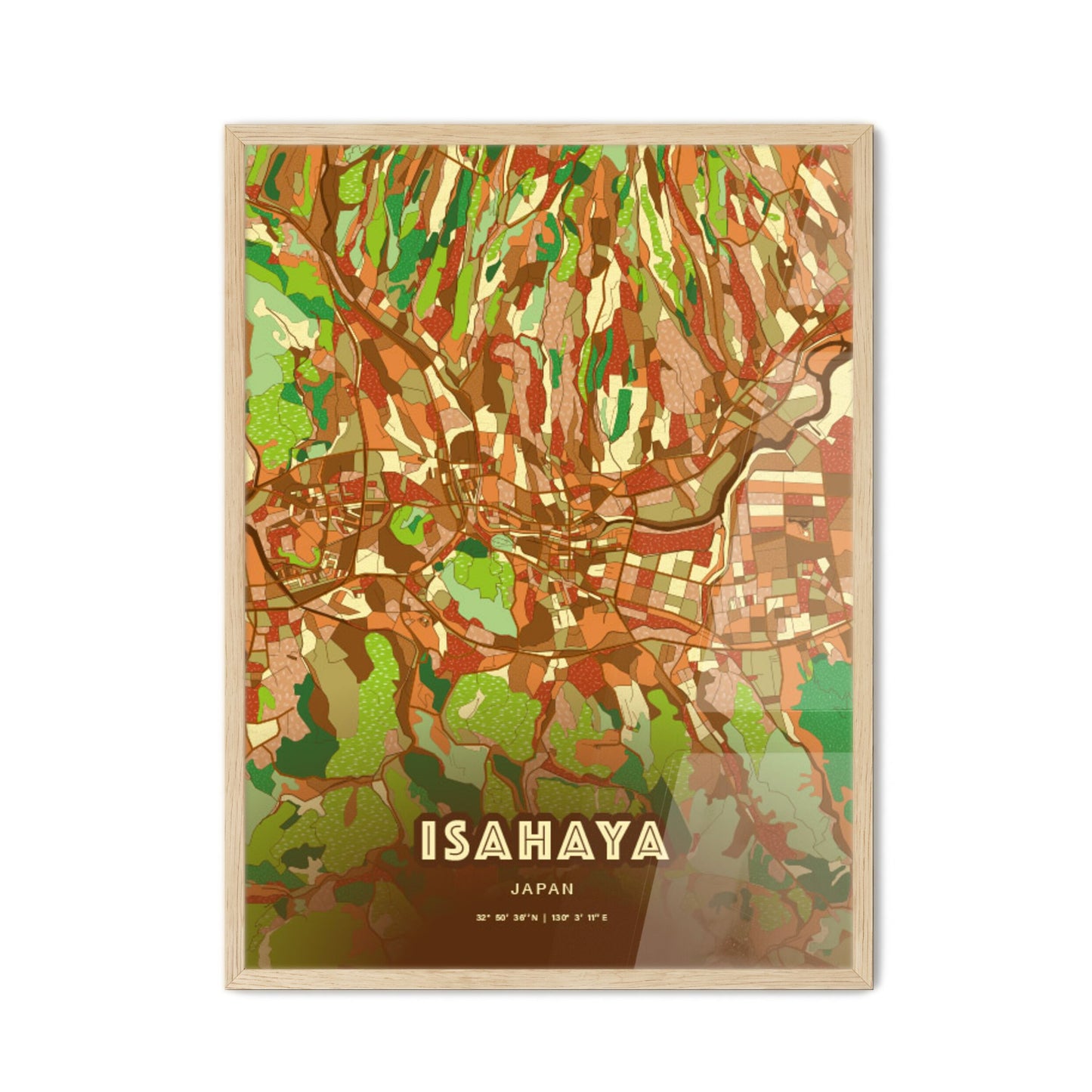 Colorful ISAHAYA JAPAN Fine Art Map Farmhouse