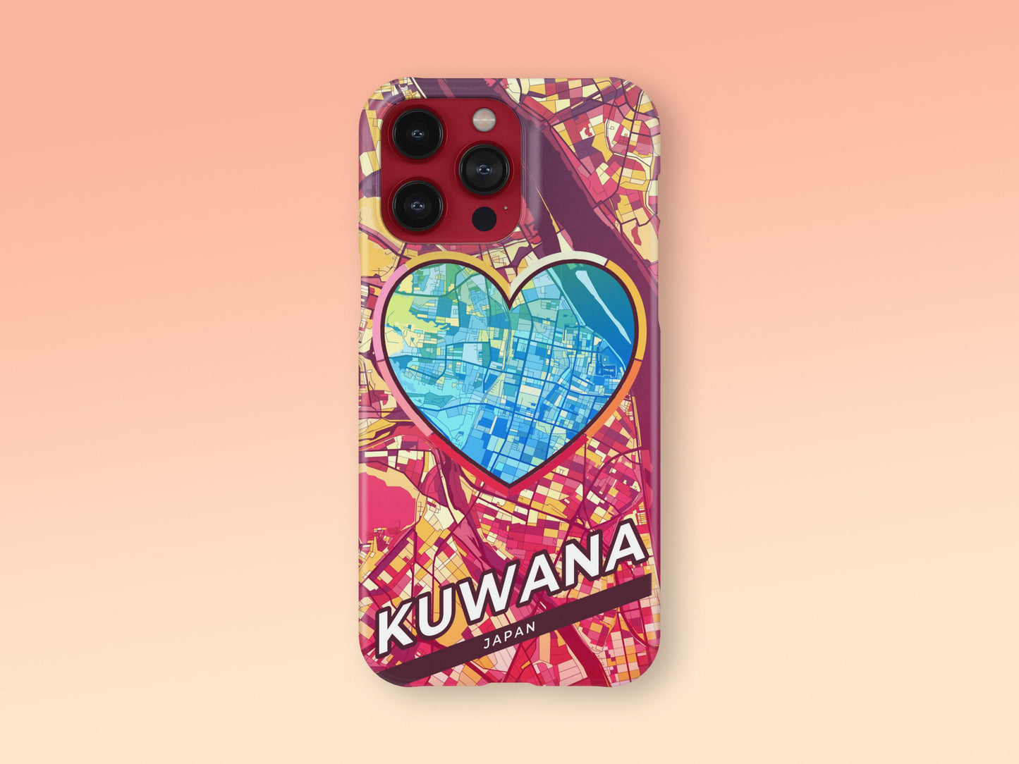 Kuwana Japan slim phone case with colorful icon. Birthday, wedding or housewarming gift. Couple match cases. 2