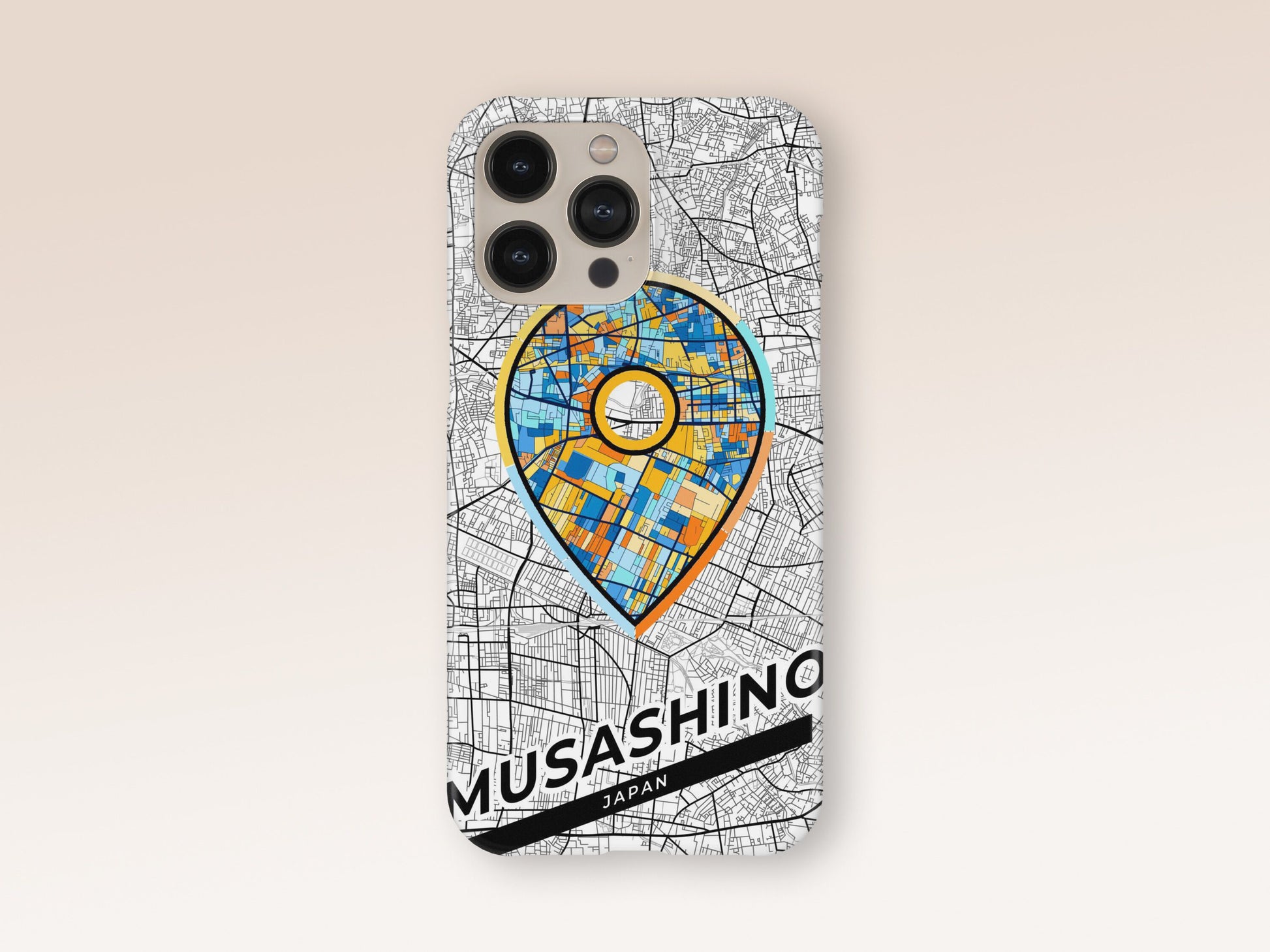 Musashino Japan slim phone case with colorful icon 1