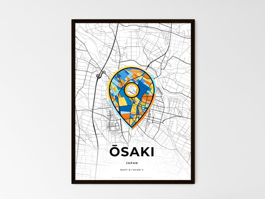 Ōsaki Japan wedding art map with pointer icon