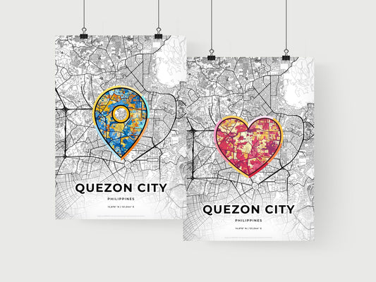 Quezon City Philippines art print for couples