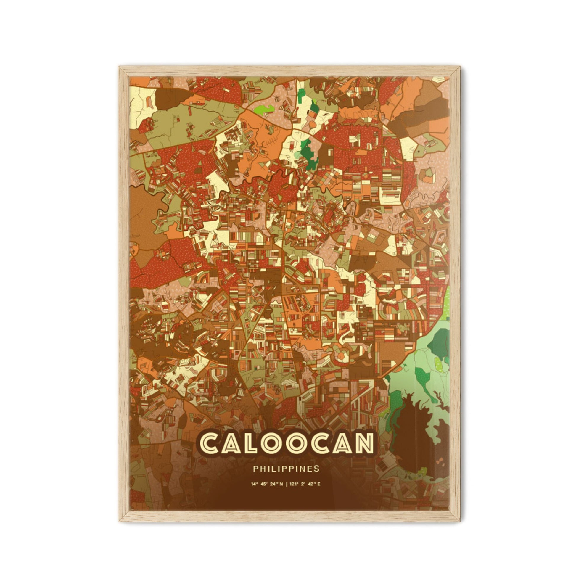 Colorful CALOOCAN PHILIPPINES Fine Art Map Farmhouse