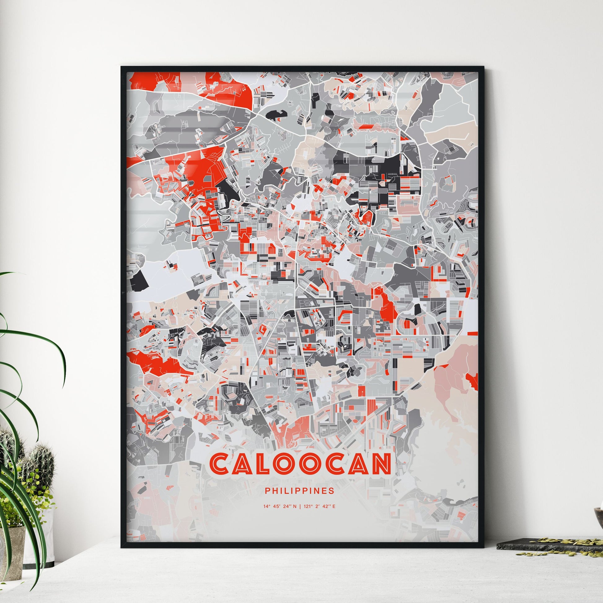 Colorful CALOOCAN PHILIPPINES Fine Art Map Modern