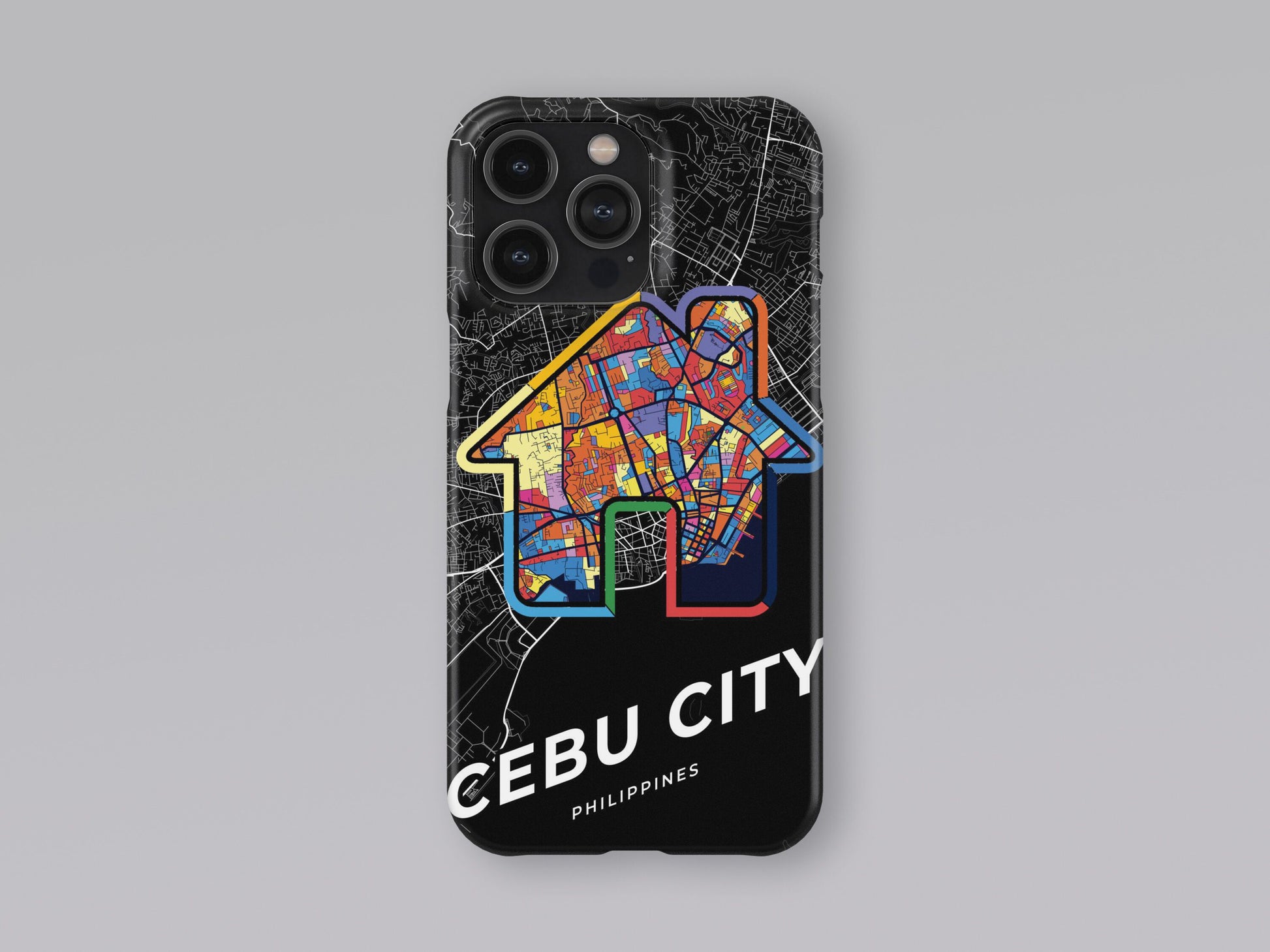 Cebu City Philippines slim phone case with colorful icon. Birthday, wedding or housewarming gift. Couple match cases. 3
