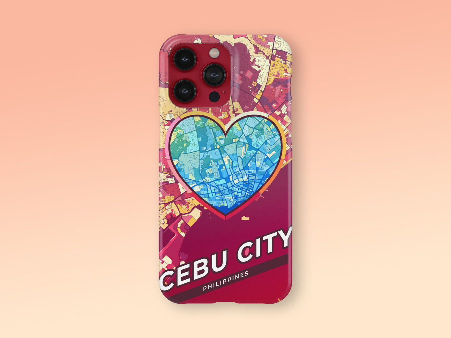 Cebu City Philippines slim phone case with colorful icon. Birthday, wedding or housewarming gift. Couple match cases. 2