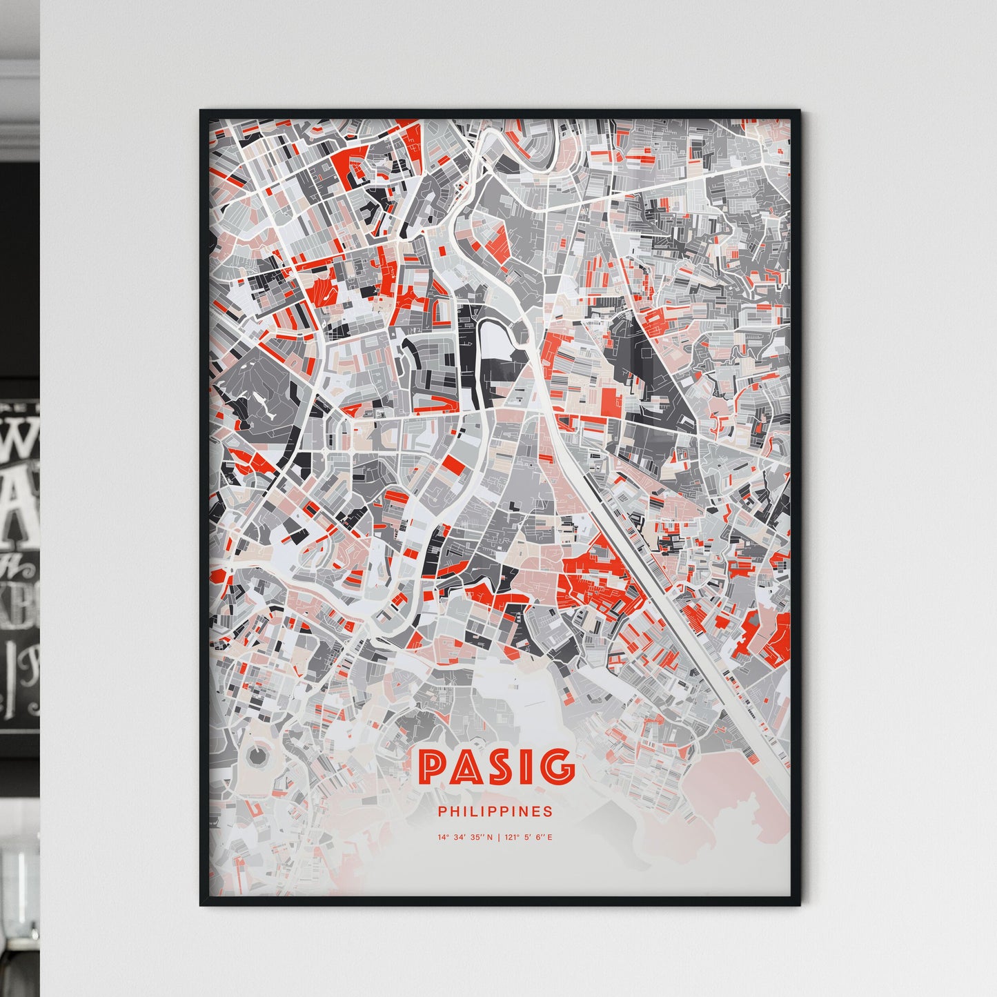 Colorful PASIG PHILIPPINES Fine Art Map Modern