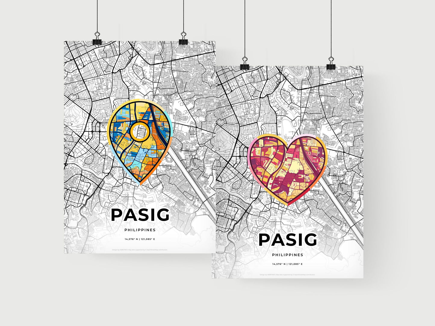 Pasig Philippines art print for couples
