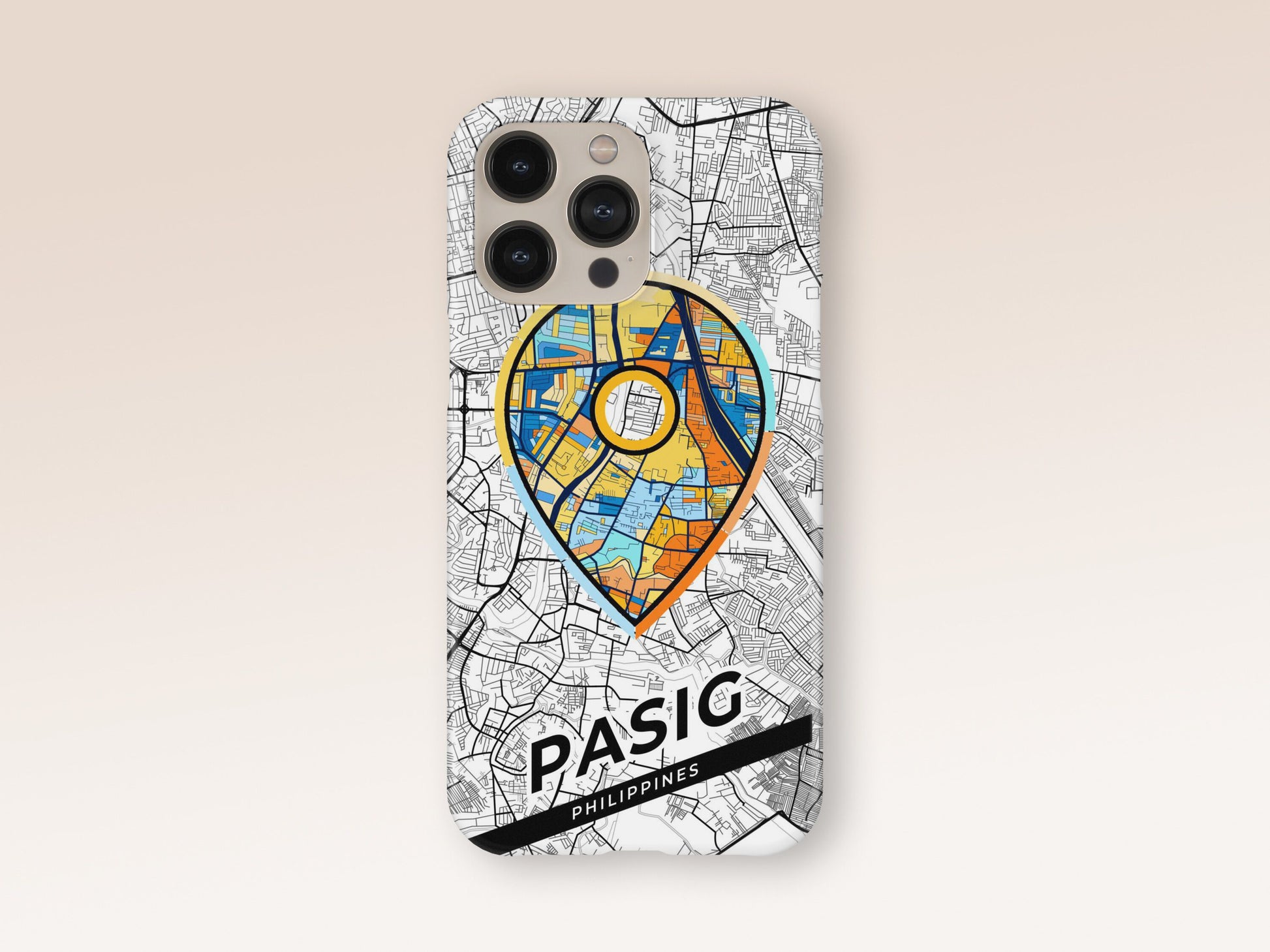 Pasig Philippines slim phone case with colorful icon 1