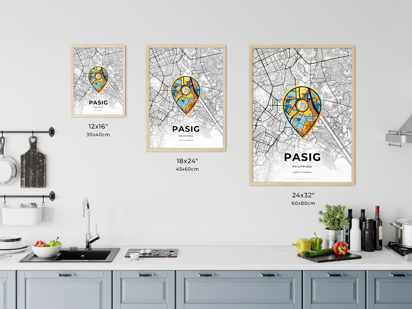Pasig Philippines art map size chart