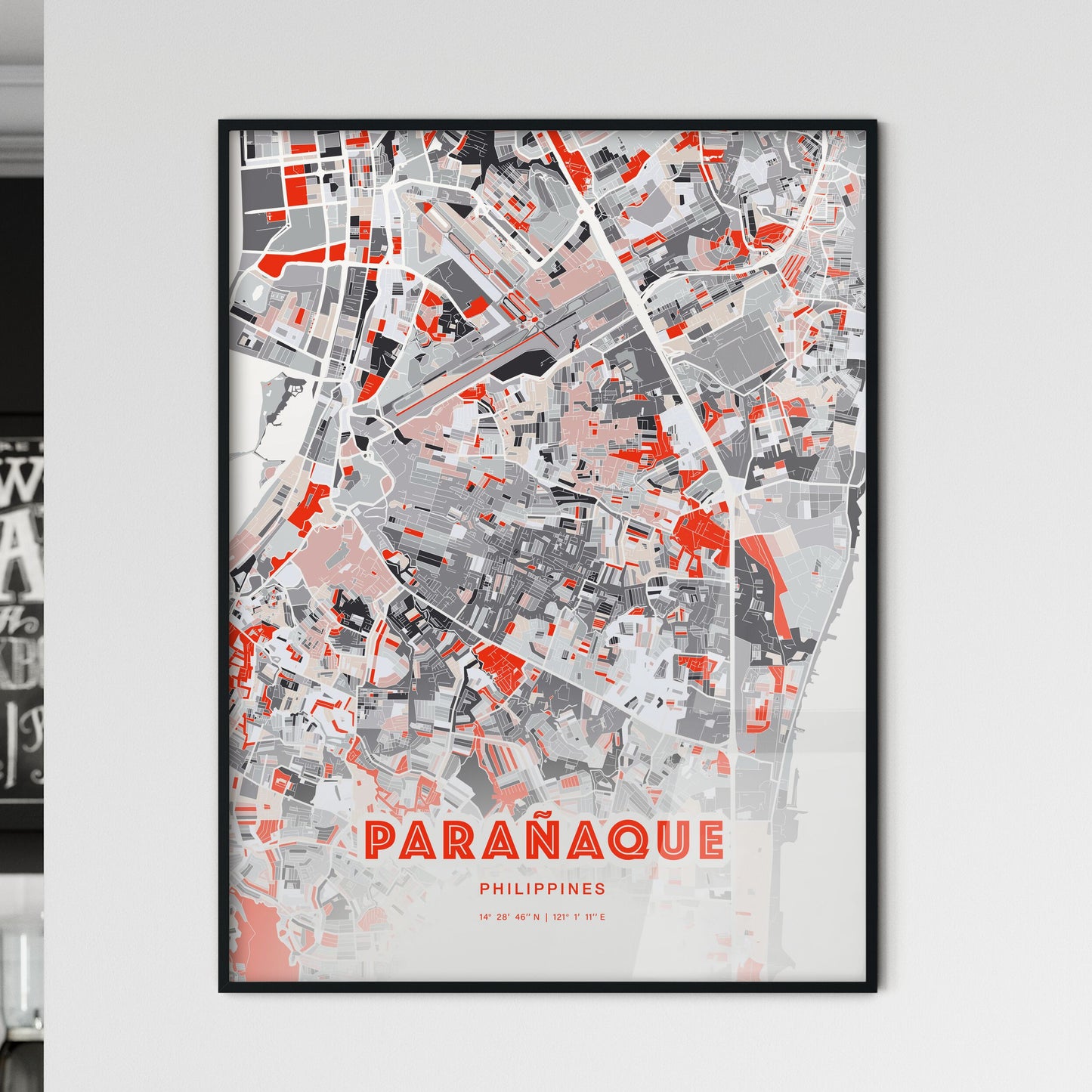 Colorful PARAÑAQUE PHILIPPINES Fine Art Map Modern
