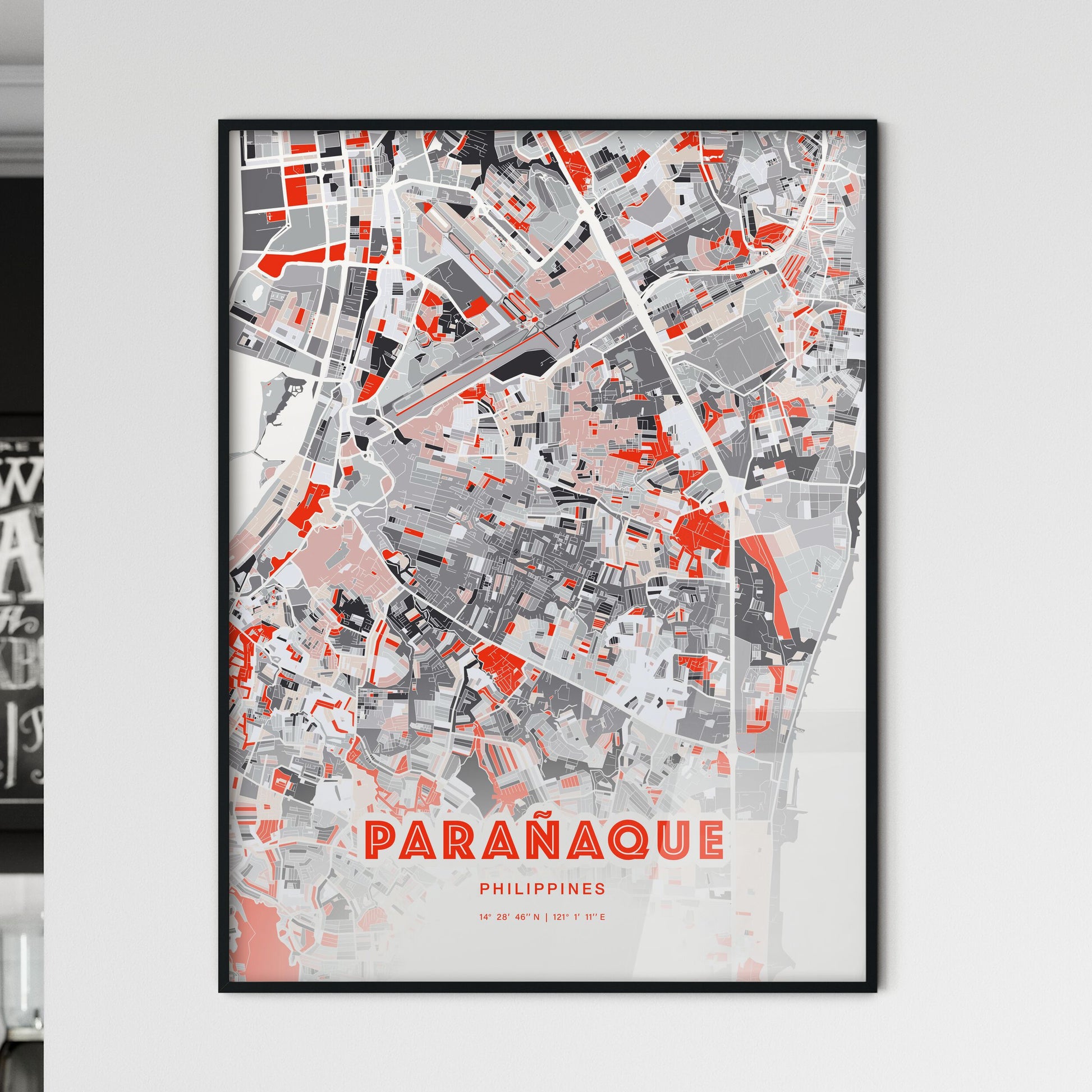Colorful PARAÑAQUE PHILIPPINES Fine Art Map Modern