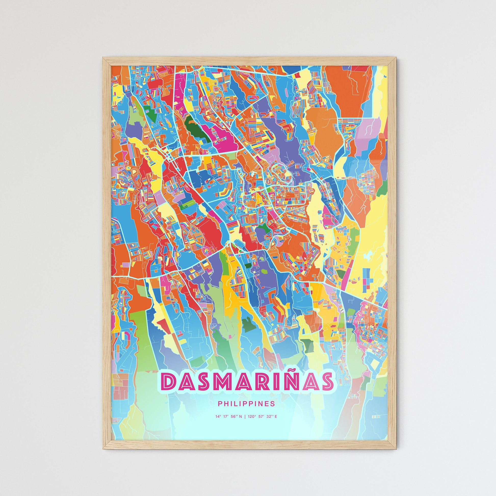 Colorful DASMARIÑAS PHILIPPINES Fine Art Map Crazy Colors