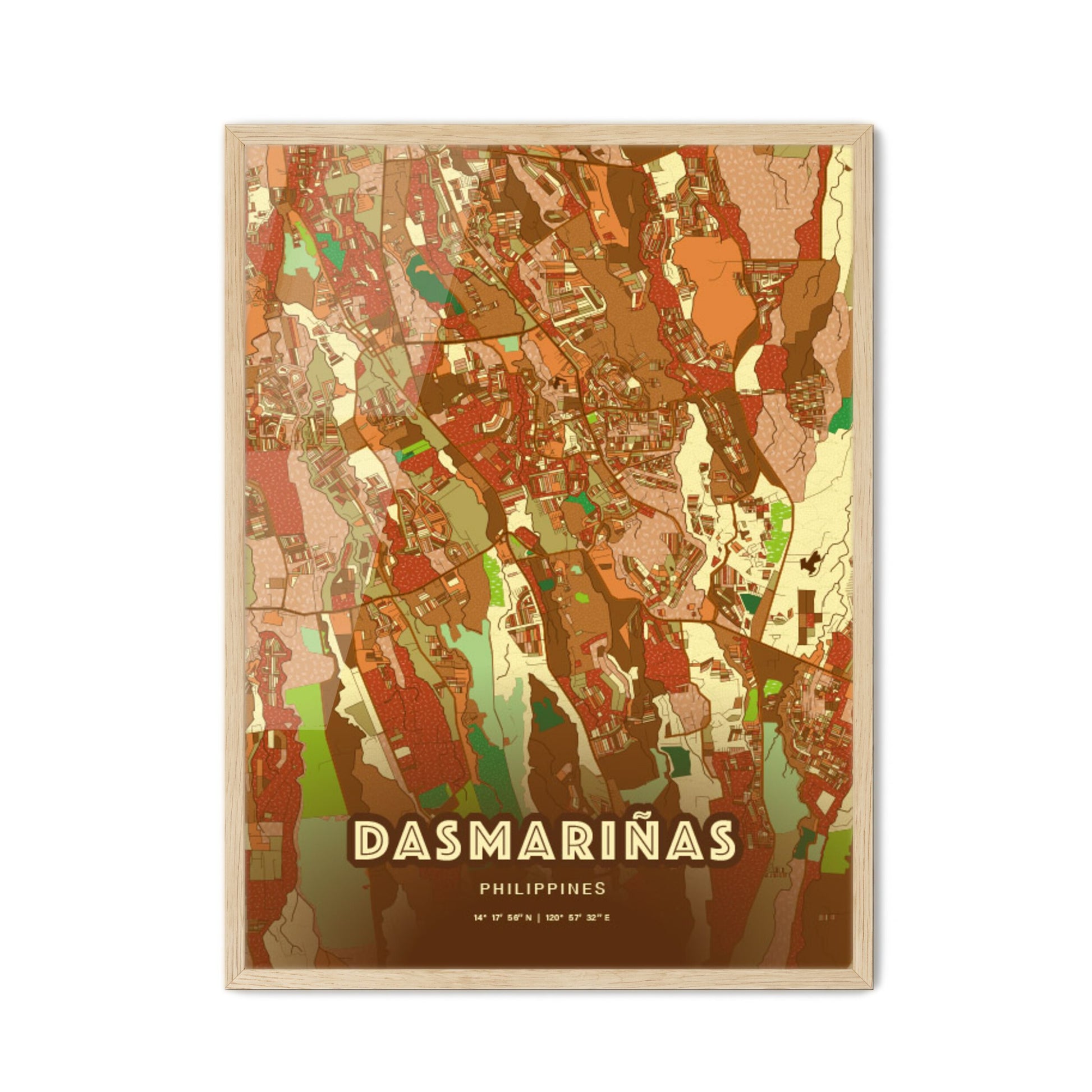 Colorful DASMARIÑAS PHILIPPINES Fine Art Map Farmhouse