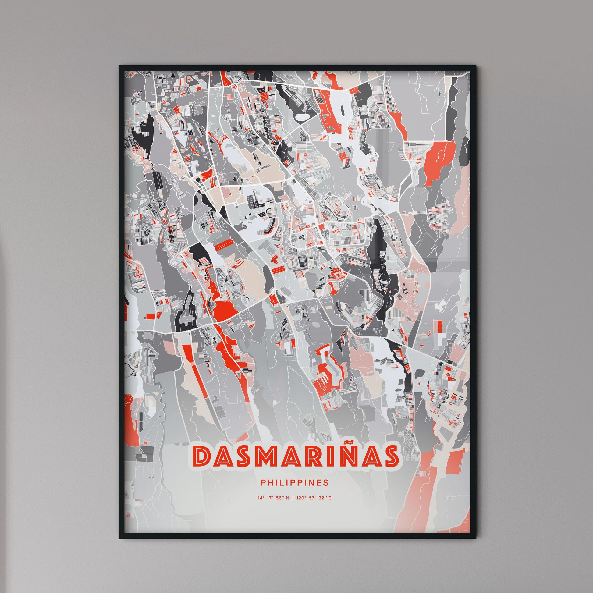 Colorful DASMARIÑAS PHILIPPINES Fine Art Map Modern