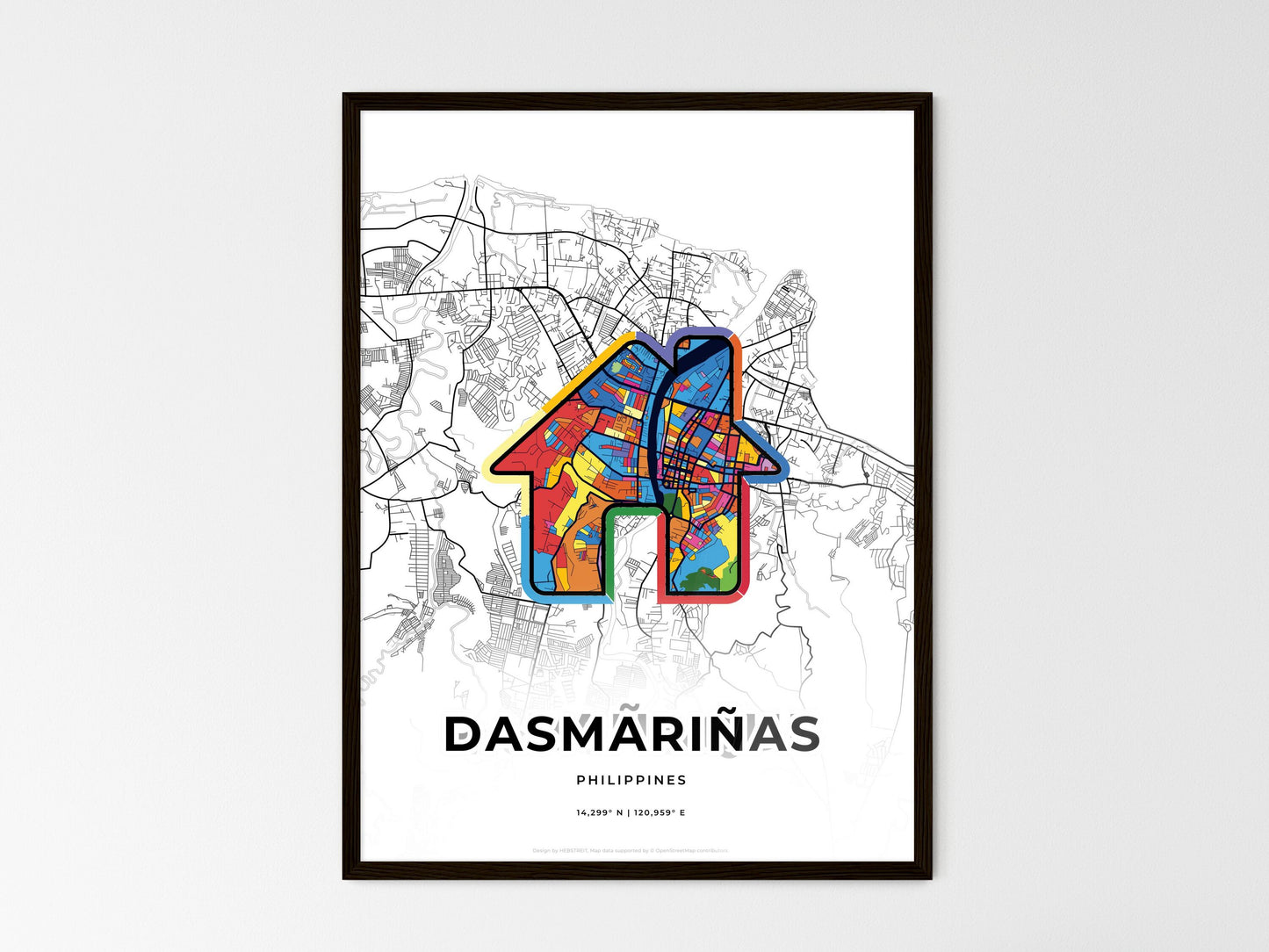 Dasmariñas Philippines wedding art map with home icon