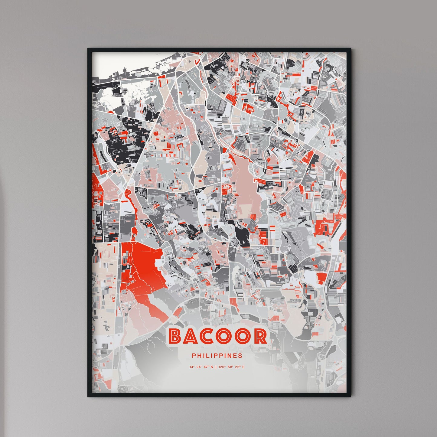 Colorful BACOOR PHILIPPINES Fine Art Map Modern