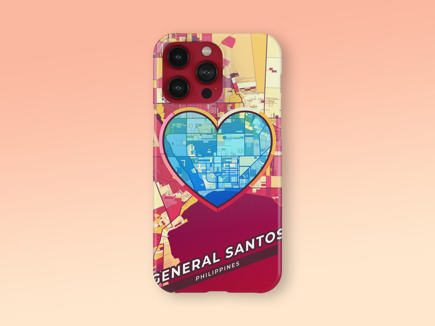General Santos Philippines slim phone case with colorful icon. Birthday, wedding or housewarming gift. Couple match cases. 2