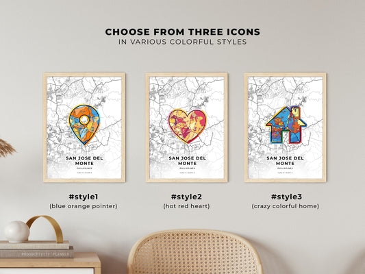 San Jose Del Monte Philippines maps with colorful icons