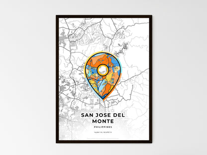 SAN JOSE DEL MONTE PHILIPPINES minimal art map with a colorful icon. Style 1