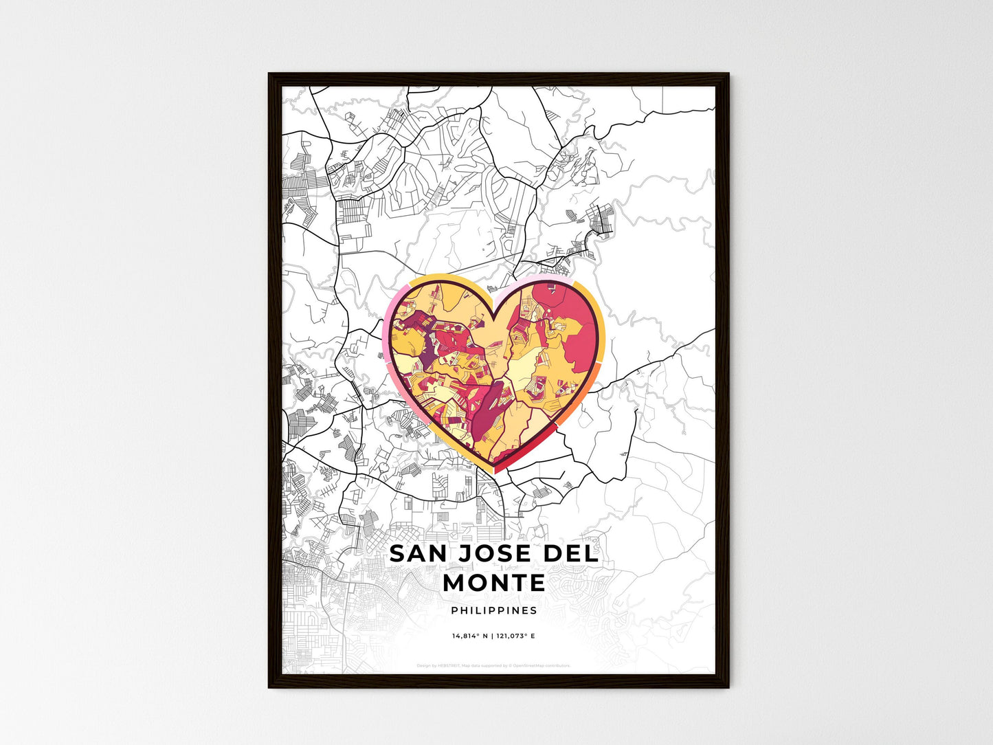 SAN JOSE DEL MONTE PHILIPPINES minimal art map with a colorful icon. Style 2
