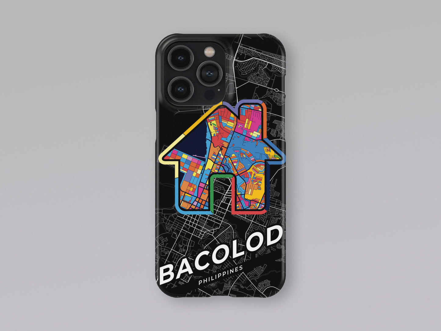 Bacolod Philippines slim phone case with colorful icon. Birthday, wedding or housewarming gift. Couple match cases. 3