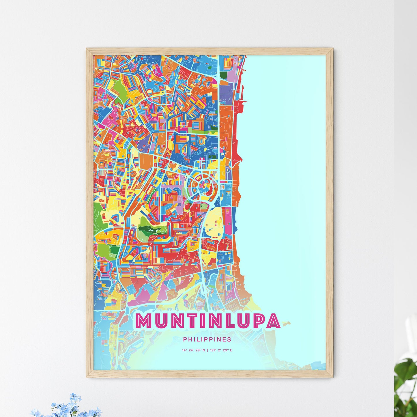 Colorful MUNTINLUPA PHILIPPINES Fine Art Map Crazy Colors