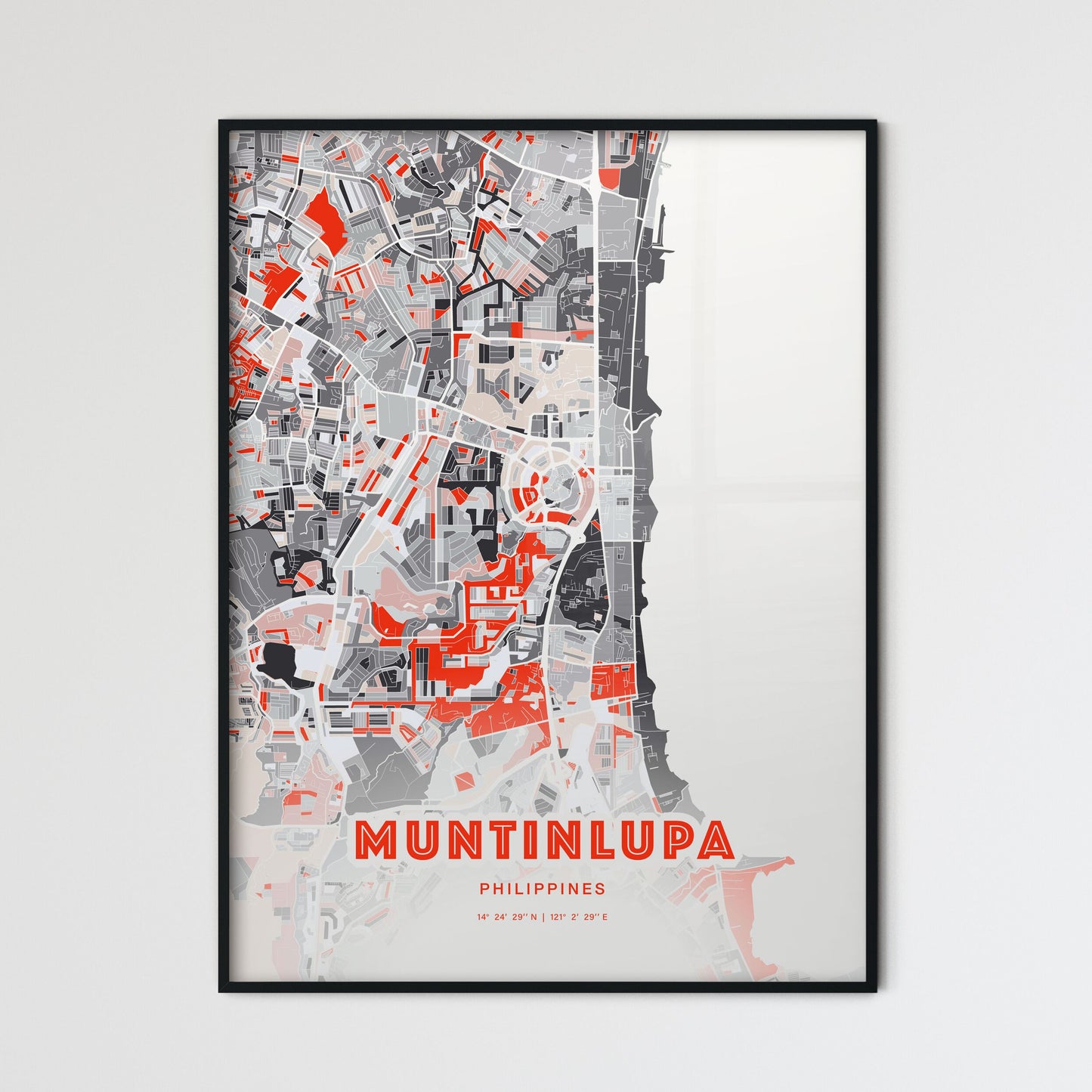 Colorful MUNTINLUPA PHILIPPINES Fine Art Map Modern