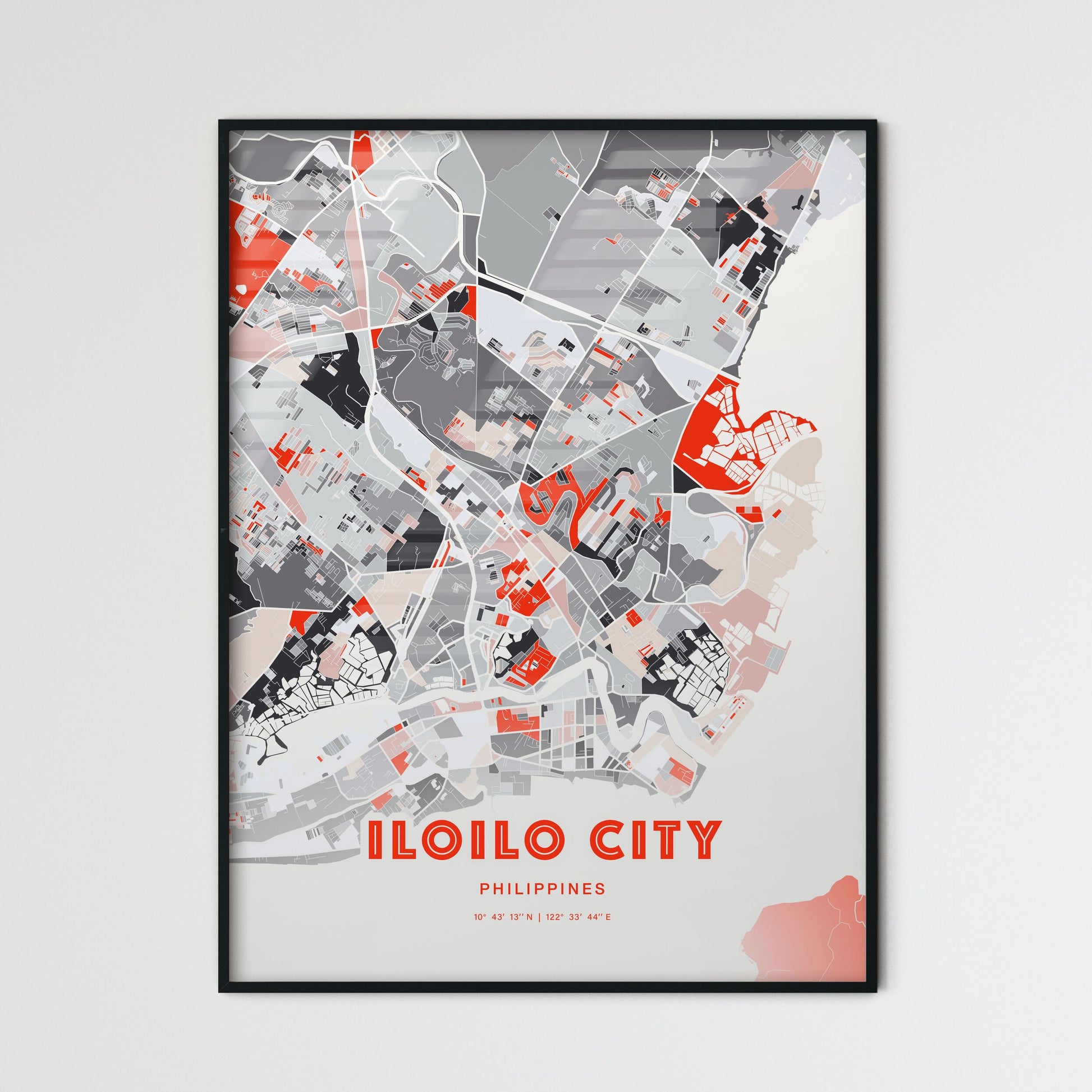 Colorful ILOILO CITY PHILIPPINES Fine Art Map Modern