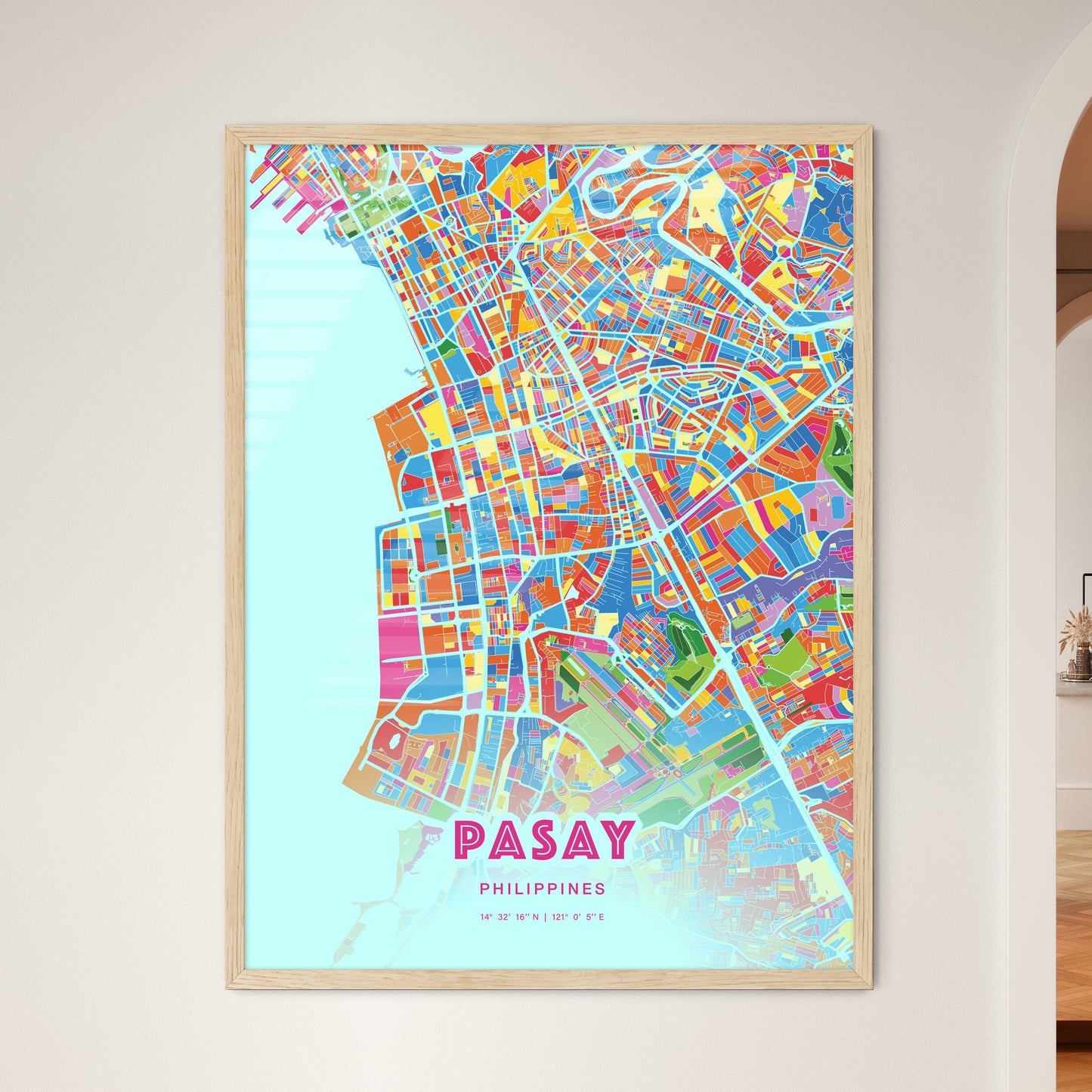 Colorful PASAY PHILIPPINES Fine Art Map Crazy Colors